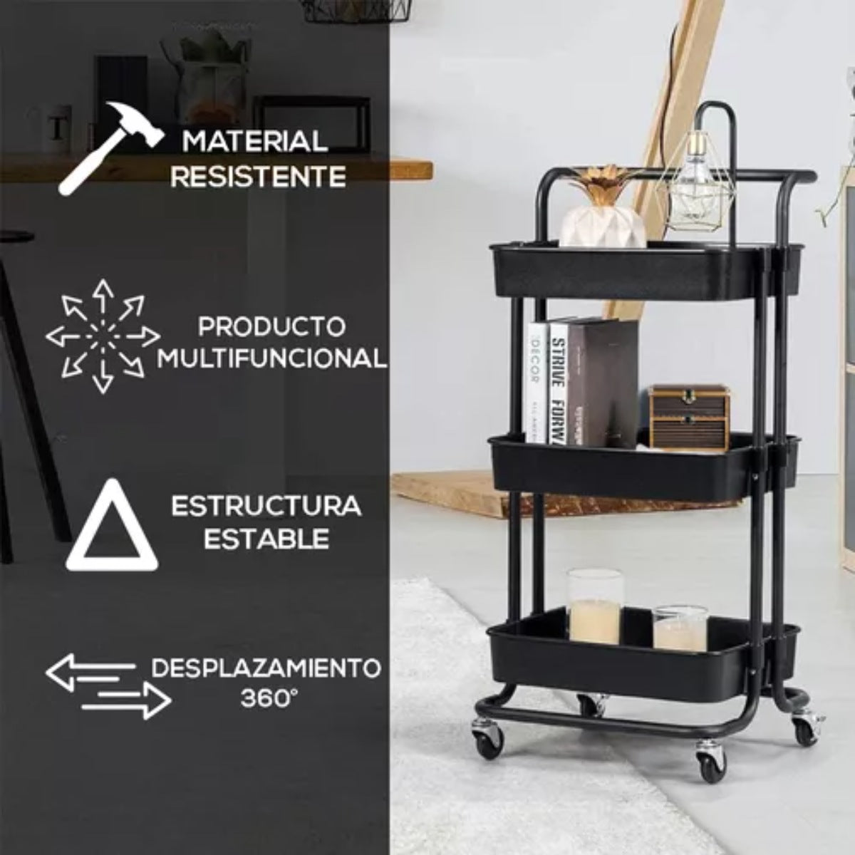 CARRITO AUXILIAR ORGANIZADOR - MULTIUSOS