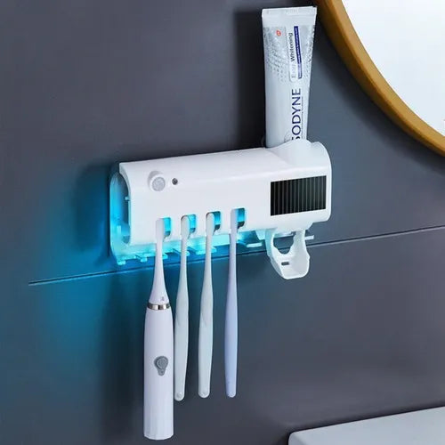 PORTACEPILLOS + DISPENSADOR CREMA DENTAL