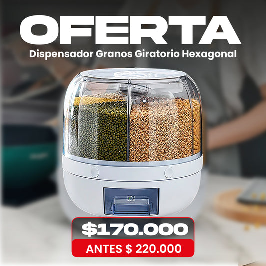DISPENSADOR DE GRANOS GIRATORIO HEXAGONAL